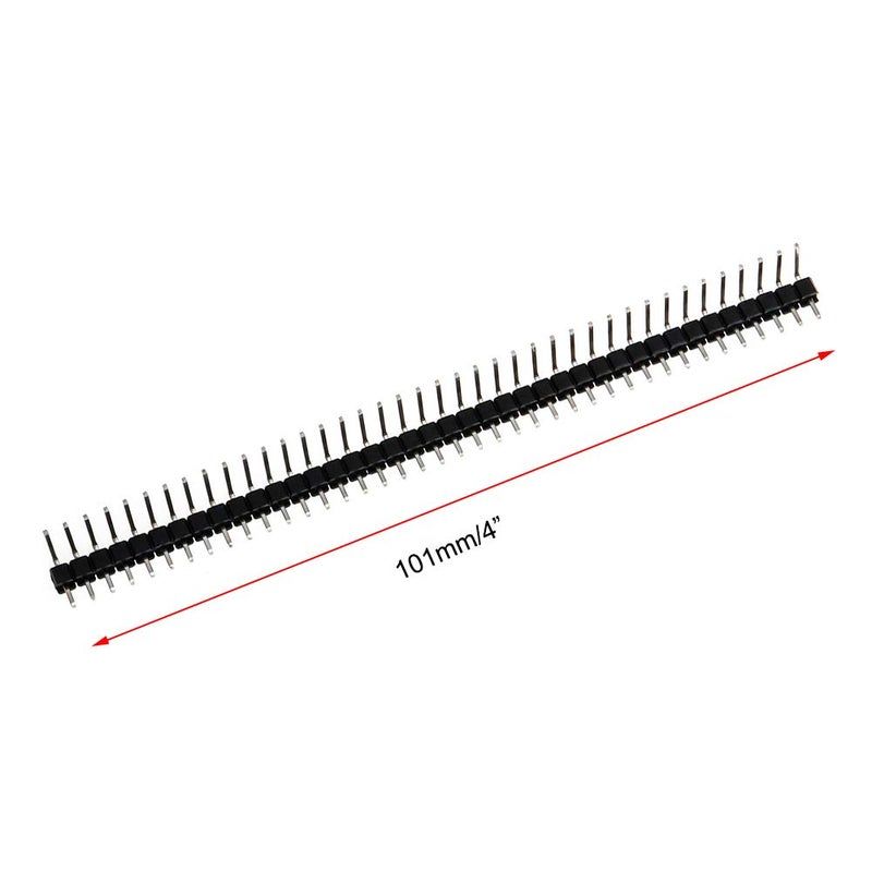 Dahszhi 40 Pin Single Row 2.54 mm Male Right Angle Pin Header Connector 50pcs - Image 4